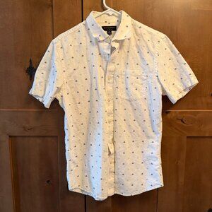 Banana Republic "Elephant" Linen Slim Fit Casual Short-sleeve Shirt Mens M